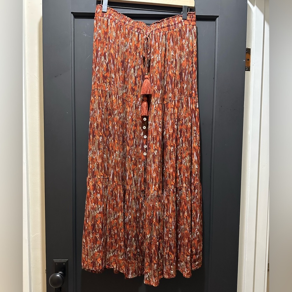 Women's Multicolor Pleated Maxi Skirt